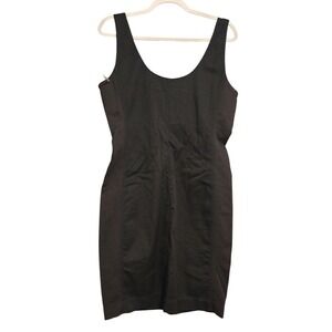 Gap 1969 Navy Blue Cotton Denim Sheath Dress Sleeveless Scoop Neck Size L NWT